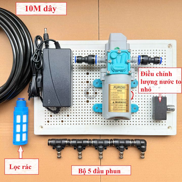 Combo bộ phun sương 5 béc bơm OM1521
