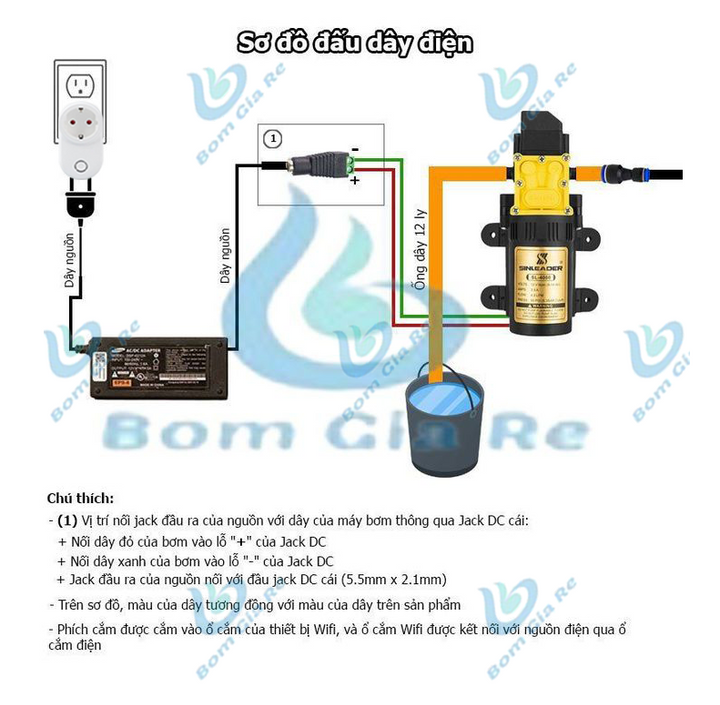 Trọn bộ phun sương tưới cây 10 béc 1 hướng đầu đồng điều khiển từ xa