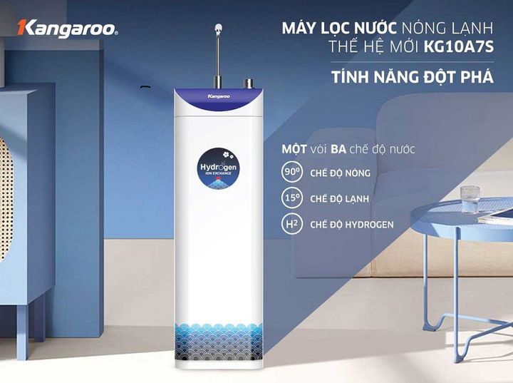 Máy lọc nước Kangaroo Slim Hydrogen tích hợp nóng lạnh KG10A7S