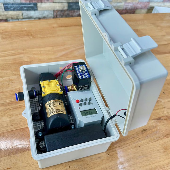 Bộ bơm đơn Time lắp sẵn gồm tủ điện van từ timer bơm 60w
