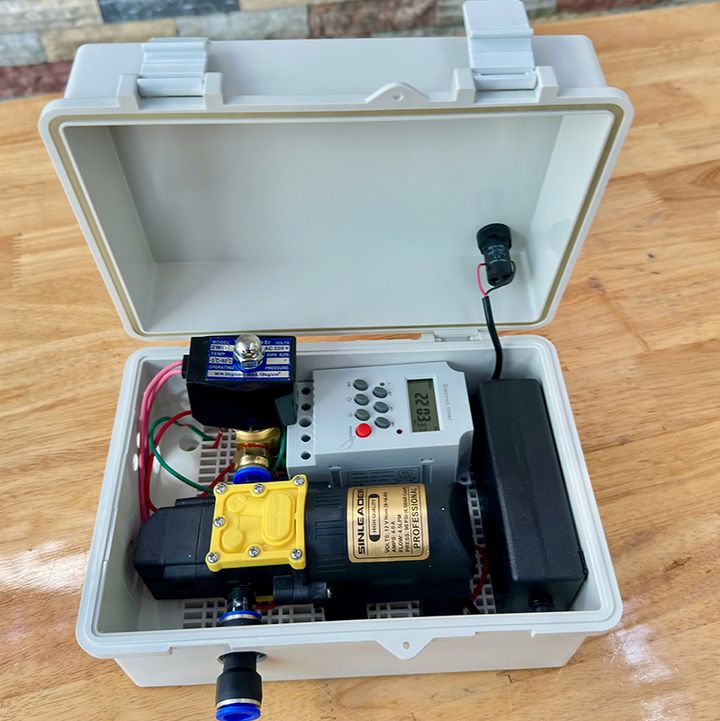 Bộ bơm đơn Time lắp sẵn gồm tủ điện van từ timer bơm 60w